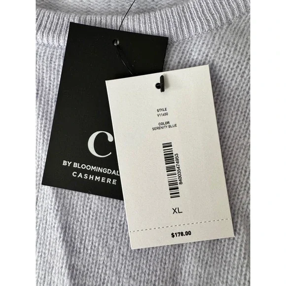 CASHMERE Sweater Serenity Blue Cashmere  XL - Picture 7 of 7